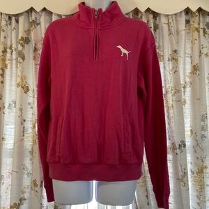 VS Pink 3/4 zip up dog logo sweatshirt
